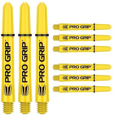 Target Darts Target Pro Grip 3 Set Yellow Dart Shafts Medium Target Darts Target Pro Grip 3 Set Yellow Dart Shafts Medium