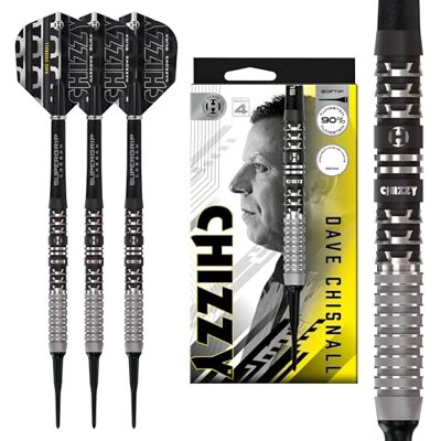 Harrows Chizzy Lot de fléchettes à pointe souple 90 % tungstène série 4 disponibles en 18 g et 20 g avec tiges noires Supergrip en carbone et ailettes en silice Idéal pour les cibles électroniques Harrows Chizzy Lot de fléchettes à pointe souple 90 % tungstène série 4 disponibles en 18 g et 20 g avec tiges noires Supergrip en carbone et ailettes en silice Idéal pour les cibles électroniques
