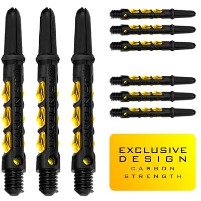 Harrows Lot de 3 jeux de tiges de fléchettes ST en carbone – 9 tiges de fléchettes au total – Disponible en 3 tailles – Composite de carbone résistant (jaune, moyen) Harrows Lot de 3 jeux de tiges de fléchettes ST en carbone – 9 tiges de fléchettes au total – Disponible en 3 tailles – Composite de carbone résistant (jaune, moyen)