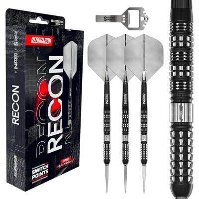 Dragon Fléchettes Recon Switch Points série 22 g Powered by Winmau Parallèles Fléchettes professionnelles 90 % tungstène – Vol/tige intégrée NitroFlite Fléchettes en acier et tiges Dragon Fléchettes Recon Switch Points série 22 g Powered by Winmau Parallèles Fléchettes professionnelles 90 % tungstène – Vol/tige intégrée NitroFlite Fléchettes en acier et tiges