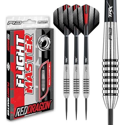 Dragon Matra 1 : 26 g Flightmaster 80 % de fléchettes en tungstène avec pointe en acier avec plumes et axe de fléchettes Dragon Matra 1 : 26 g Flightmaster 80 % de fléchettes en tungstène avec pointe en acier avec plumes et axe de fléchettes