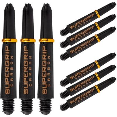 Harrows Lot de 3 jeux de tiges de fléchettes SuperGrip Carbon – 9 tiges de fléchettes au total – Disponible en 3 tailles – Composite de carbone résistant – Or court Harrows Lot de 3 jeux de tiges de fléchettes SuperGrip Carbon – 9 tiges de fléchettes au total – Disponible en 3 tailles – Composite de carbone résistant – Or court