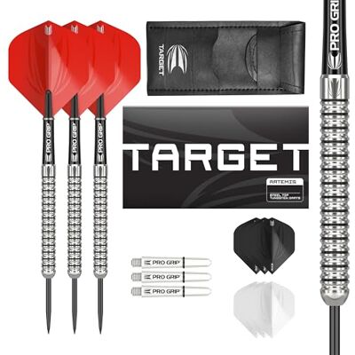 Target Darts Artemis 21G/22G/23G/24G/25G/26G 80% tungstène pointe en acier Jeu de fléchettes – 6 tiges Pro Grip – 9 ailettes Pro Ultra – Ensemble portefeuille de fléchettes Target Darts Artemis 21G/22G/23G/24G/25G/26G 80% tungstène pointe en acier Jeu de fléchettes – 6 tiges Pro Grip – 9 ailettes Pro Ultra – Ensemble portefeuille de fléchettes
