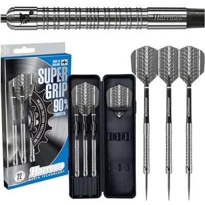 Harrows Super Grip Fléchettes en tungstène L Silver Harrows Super Grip Fléchettes en tungstène L Silver