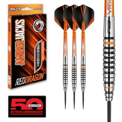 Dragon Amberjack 14: Jeu de fléchettes en tungstène 25 g avec ailettes et tiges (tiges) Dragon Amberjack 14: Jeu de fléchettes en tungstène 25 g avec ailettes et tiges (tiges)