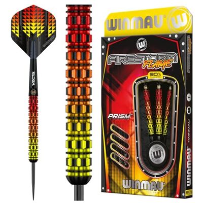 WINMAU Firestorm Flame Jeu de fléchettes professionnelles en tungstène avec ailettes et tiges 26 g WINMAU Firestorm Flame Jeu de fléchettes professionnelles en tungstène avec ailettes et tiges 26 g