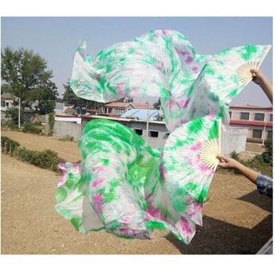 LYXYGMV Éventail Professionnel en Soie for Danse du Ventre, Voile à Fleurs Noires, Fond Vert, Longs éventails Multi-Tailles pour Spectacles(Black,180cm(71 inch)) LYXYGMV Éventail Professionnel en Soie for Danse du Ventre, Voile à Fleurs Noires, Fond Vert, Longs éventails Multi-Tailles pour Spectacles(Black,180cm(71 inch))