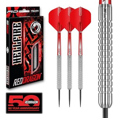Dragon Hell Fire 22g, 24g ou 26g Fléchettes Pointes Acier avec Ailettes et Tiges de Flechettes Dragon Hell Fire 22g, 24g ou 26g Fléchettes Pointes Acier avec Ailettes et Tiges de Flechettes