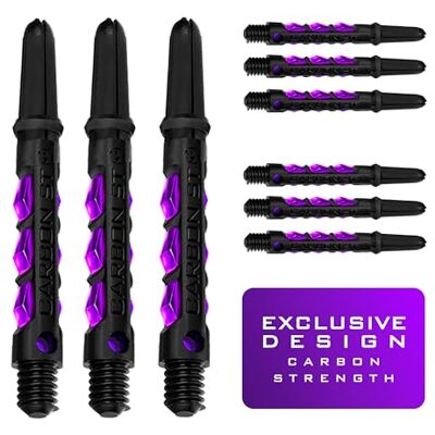 Harrows Lot de 3 jeux de tiges de fléchettes ST en carbone – 9 tiges de fléchettes au total – Disponible en 3 tailles – Composite de carbone résistant (violet, court) Harrows Lot de 3 jeux de tiges de fléchettes ST en carbone – 9 tiges de fléchettes au total – Disponible en 3 tailles – Composite de carbone résistant (violet, court)