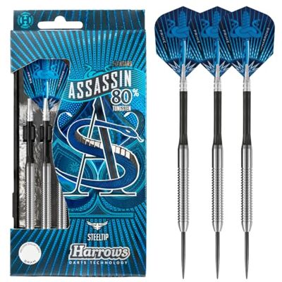 Harrows Fléchettes Assassin Tungsten Pro Jeu de fléchettes à pointe en acier avec étui de transport 18-40 g tous les poids Comprend des tiges Alamo, des ailettes Prime de 100 microns et un étui Harrows Fléchettes Assassin Tungsten Pro Jeu de fléchettes à pointe en acier avec étui de transport 18-40 g tous les poids Comprend des tiges Alamo, des ailettes Prime de 100 microns et un étui