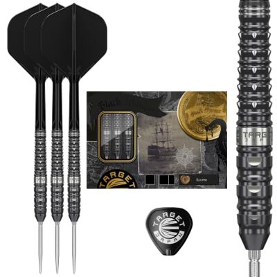 Target Darts Target Japan Black Marque Eclipse Steel Tip Dartpijlen met K-Flex 23g 90% Tungsten Set, K-Flex Flights en Shafts No.2, Swiss Nano Point Tips, Felix Sin Target Darts Target Japan Black Marque Eclipse Steel Tip Dartpijlen met K-Flex 23g 90% Tungsten Set, K-Flex Flights en Shafts No.2, Swiss Nano Point Tips, Felix Sin