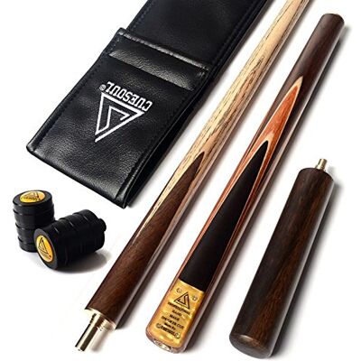 CUESOUL Queue de billard articulée 146 cm avec extension/protection au joint, livrée dans un sac en similicuir, D305 CUESOUL Queue de billard articulée 146 cm avec extension/protection au joint, livrée dans un sac en similicuir, D305