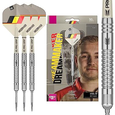 Target Darts Dimitri Van den Bergh Dream Maker G2 Jeu de fléchettes 90% tungstène Pointe en acier 25 g Target Darts Dimitri Van den Bergh Dream Maker G2 Jeu de fléchettes 90% tungstène Pointe en acier 25 g