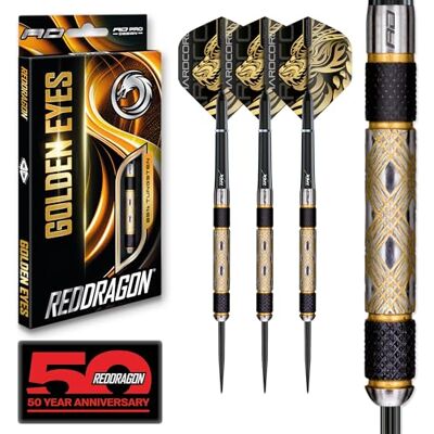 Dragon Golden Eyes Jeu de fléchettes professionnelles 85% tungstène 22 g, 24 g, 26 g, 28 g, 30 g, 32 g avec ailettes et tiges Dragon Golden Eyes Jeu de fléchettes professionnelles 85% tungstène 22 g, 24 g, 26 g, 28 g, 30 g, 32 g avec ailettes et tiges