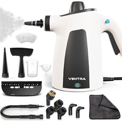 Ventra ® Nettoyeur vapeur 15 pièces Steam Cleaner Nettoyeur vapeur à main Barre 3,5 Extra puissant Câble d'alimentation de 5 mètres Chiffon en microfibre inclus Ventra ® Nettoyeur vapeur 15 pièces Steam Cleaner Nettoyeur vapeur à main Barre 3,5 Extra puissant Câble d'alimentation de 5 mètres Chiffon en microfibre inclus