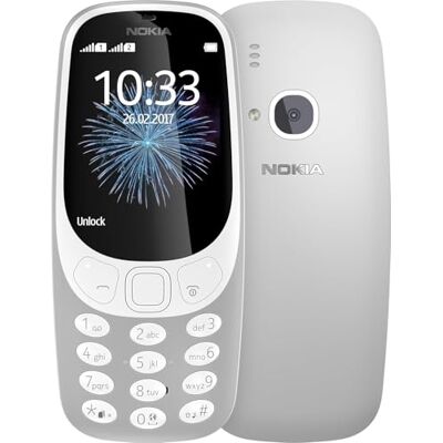 Nokia Téléphone portable 3310 Dual Sim Gris Blanc 2,4" Caméra Intégrée, Bluetooth, Radio FM avec Langue Italienne Nokia Téléphone portable 3310 Dual Sim Gris Blanc 2,4" Caméra Intégrée, Bluetooth, Radio FM avec Langue Italienne
