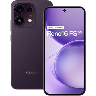 Oppo Reno16 FS 5G Smartphone 512 Go 8 Go RAM Twilight Violet, AMOLED 6,57" 120 Hz, 50 MP Triple appareil photo 3,5 x OIS, 45 W SUPERVOOC + USB PPS, 6500 mAh, IP69, Dimensity 7300, Android 16 Oppo Reno16 FS 5G Smartphone 512 Go 8 Go RAM Twilight Violet, AMOLED 6,57" 120 Hz, 50 MP Triple appareil photo 3,5 x OIS, 45 W SUPERVOOC + USB PPS, 6500 mAh, IP69, Dimensity 7300, Android 16