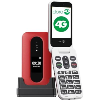 Doro Leva L30 Téléphone Portable Senior Téléphone À Clapet 4G Débloqué Écran Externe Son HD Appareil Photo -Touche d'Assistance avec GPS Socle Chargeur Inclus Rouge/Blanc Doro Leva L30 Téléphone Portable Senior Téléphone À Clapet 4G Débloqué Écran Externe Son HD Appareil Photo -Touche d'Assistance avec GPS Socle Chargeur Inclus Rouge/Blanc
