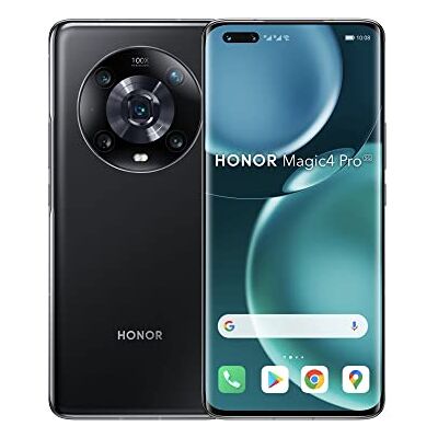 HONOR Magic4 Pro 5G Smartphone 8+256 Go, Écran Incurvé 6,81" 120 Hz, Snapdragon 8 Gen 1, Triple Caméra 50 Mpx, SuperCharge 100W, Batterie 4600 mAh, IP68, Android 12, Noir HONOR Magic4 Pro 5G Smartphone 8+256 Go, Écran Incurvé 6,81" 120 Hz, Snapdragon 8 Gen 1, Triple Caméra 50 Mpx, SuperCharge 100W, Batterie 4600 mAh, IP68, Android 12, Noir