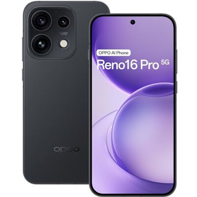 Oppo Reno16 Pro 5G Smartphone 512 Go 12 Go RAM Starlight Black, 6,32" 144 Hz LTPS AMOLED, 200 MP Pro Triple appareil photo 3,5 x Telezoom OIS, 80 W SUPERVOOC, 6700 mAh, IP69, Dimensity 8550, Android Oppo Reno16 Pro 5G Smartphone 512 Go 12 Go RAM Starlight Black, 6,32" 144 Hz LTPS AMOLED, 200 MP Pro Triple appareil photo 3,5 x Telezoom OIS, 80 W SUPERVOOC, 6700 mAh, IP69, Dimensity 8550, Android