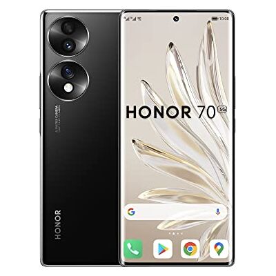 HONOR 70 Telephone Portable, Smartphone 5G 8+128 Go, Écran 6,67" OLED Incurvé 120 Hz, Triple Caméra 54 Mpx, Android 12, Batterie 4800mAh, Supercharge 66 W, Noir HONOR 70 Telephone Portable, Smartphone 5G 8+128 Go, Écran 6,67" OLED Incurvé 120 Hz, Triple Caméra 54 Mpx, Android 12, Batterie 4800mAh, Supercharge 66 W, Noir