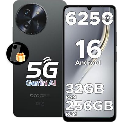 DOOGEE Note 59 Pro 5G Smartphone (sans contrat, Android 15), 32 Go + 256 Go (extensible à 2 To), processeur Octa-Core, écran HD+ 6,75" (120 Hz), batterie 6250 mAh, appareil photo 16 MP + 8 MP, 8,6 mm DOOGEE Note 59 Pro 5G Smartphone (sans contrat, Android 15), 32 Go + 256 Go (extensible à 2 To), processeur Octa-Core, écran HD+ 6,75" (120 Hz), batterie 6250 mAh, appareil photo 16 MP + 8 MP, 8,6 mm