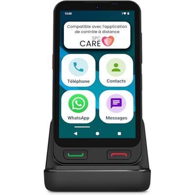 SPC ZEUS 2 + COQUE Smartphone senior, mode facile, icônes XXL, 5" Compatible avec l'appli de contrôle/localisation à distance, boutons physiques, socle de charge, 64Go, SOS et 2 caméras SPC ZEUS 2 + COQUE Smartphone senior, mode facile, icônes XXL, 5" Compatible avec l'appli de contrôle/localisation à distance, boutons physiques, socle de charge, 64Go, SOS et 2 caméras