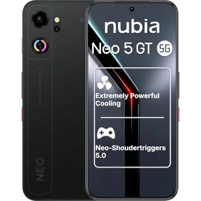nubia ZTE Neo 5 GT 5G Smartphone de jeu avec IA, 8 Go + 256 Go, noir obsidienne nubia ZTE Neo 5 GT 5G Smartphone de jeu avec IA, 8 Go + 256 Go, noir obsidienne