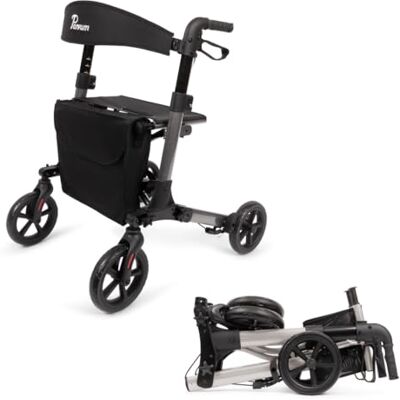 Parvum Déambulateur Brava en Anthracite Léger, stable et pliable Avec système de freinage intégré, siège, dossier, sac, porte-canne et roues souples 6,8 kg Aide à la marche pour seniors Parvum Déambulateur Brava en Anthracite Léger, stable et pliable Avec système de freinage intégré, siège, dossier, sac, porte-canne et roues souples 6,8 kg Aide à la marche pour seniors