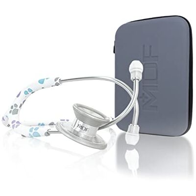 MDF Instruments MDF MD One Epoch Titane Stéthosocpe léger en titane, Stéthoscope professionnel pour adultes Pavillon Double Tubulure Pattes, Lyre/pavillon argent Avec étui médical (MDF777TPWSCM12) MDF Instruments MDF MD One Epoch Titane Stéthosocpe léger en titane, Stéthoscope professionnel pour adultes Pavillon Double Tubulure Pattes, Lyre/pavillon argent Avec étui médical (MDF777TPWSCM12)