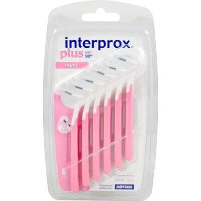 Brosses Interdentaires Interprox Plus Nano Rose 0,38mm Pack de 6 Brosses Interdentaires Interprox Plus Nano Rose 0,38mm Pack de 6