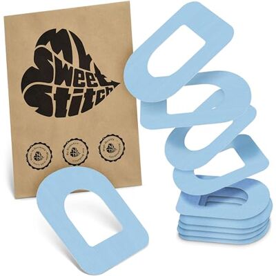MySweetStitch Omnipod Ringpatch – 10x patchs de fixation ovales pour pompe à insuline, maintien extra fort autour du pod, imperméable & doux pour la peau, hypoallergénique, Made in Germany, Ice Blue MySweetStitch Omnipod Ringpatch – 10x patchs de fixation ovales pour pompe à insuline, maintien extra fort autour du pod, imperméable & doux pour la peau, hypoallergénique, Made in Germany, Ice Blue