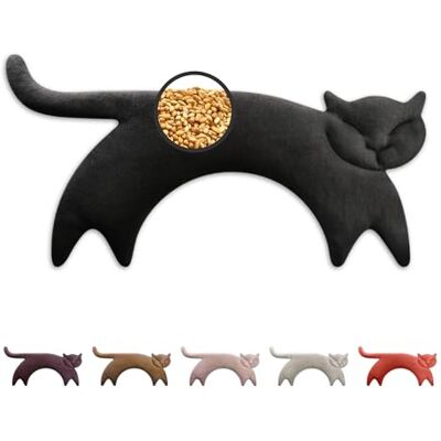 Leschi Sac de blé XXL (47 x 23 cm) – 100 % coton bio et blé bio – Chat noir – Oreiller micro-ondes – Sans parfum – Oreiller à grain confortable idéal pour les tensions dans le dos – cou et épaules Leschi Sac de blé XXL (47 x 23 cm) – 100 % coton bio et blé bio – Chat noir – Oreiller micro-ondes – Sans parfum – Oreiller à grain confortable idéal pour les tensions dans le dos – cou et épaules