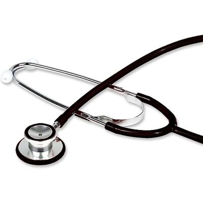 GIMA Stéthoscope tête double traditionnel en aluminium, léger, avec lyre en laiton et bague anti-froid, tubulure en Y noire, 32565 GIMA Stéthoscope tête double traditionnel en aluminium, léger, avec lyre en laiton et bague anti-froid, tubulure en Y noire, 32565