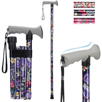 supregear Canne de Marche Pliante, Hauteur Réglable, Légère et Compacte, Pliable pour Voyage avec Poignée Souple, Aide à la Marche pour Personnes Âgées et Handicapées supregear Canne de Marche Pliante, Hauteur Réglable, Légère et Compacte, Pliable pour Voyage avec Poignée Souple, Aide à la Marche pour Personnes Âgées et Handicapées