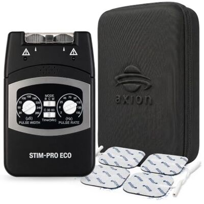 Axion Appareil TENS STIM PRO ECO à 2 canaux Appareil TENS manuel compact et puissant pour la thérapie de la douleur avec 4 électrodes de 5 x 5 cm Paramètres réglables (Batterie non rechargeable) Axion Appareil TENS STIM PRO ECO à 2 canaux Appareil TENS manuel compact et puissant pour la thérapie de la douleur avec 4 électrodes de 5 x 5 cm Paramètres réglables (Batterie non rechargeable)