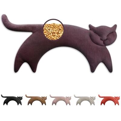 Leschi Sac de blé au micro-ondes (47 x 23 cm), 100 % coton bio et blé bio, violet chat, oreiller micro-ondes, non parfumé, oreiller à grain confortable, idéal pour les tensions dans le dos, le cou et Leschi Sac de blé au micro-ondes (47 x 23 cm), 100 % coton bio et blé bio, violet chat, oreiller micro-ondes, non parfumé, oreiller à grain confortable, idéal pour les tensions dans le dos, le cou et