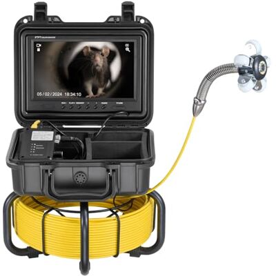 VEVOR Caméra d'inspection de canal, 30 m, auto-nivelante, avec écran HD 9 pouces 1080p, zoom 36x, caméra tubulaire étanche IP68 avec lumières 12 LED, carte endoscope de 32 Go pour tubes d'égout VEVOR Caméra d'inspection de canal, 30 m, auto-nivelante, avec écran HD 9 pouces 1080p, zoom 36x, caméra tubulaire étanche IP68 avec lumières 12 LED, carte endoscope de 32 Go pour tubes d'égout