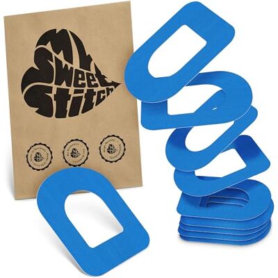 MySweetStitch Omnipod Ringpatch – 10x patchs de fixation ovales pour pompe à insuline, maintien extra fort autour du pod, imperméable & doux pour la peau, hypoallergénique, Made in Germany, Blue MySweetStitch Omnipod Ringpatch – 10x patchs de fixation ovales pour pompe à insuline, maintien extra fort autour du pod, imperméable & doux pour la peau, hypoallergénique, Made in Germany, Blue