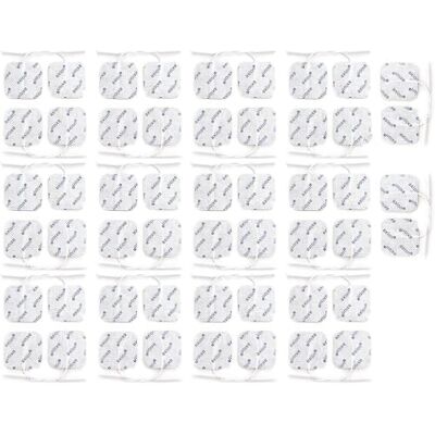 Axion Lot de 52 électrodes de rechange Patchs de 4 x 4 cm pour électrostimulateur TENS EMS Réutilisables et autocollants Connecteur broche de 2 mm Axion Lot de 52 électrodes de rechange Patchs de 4 x 4 cm pour électrostimulateur TENS EMS Réutilisables et autocollants Connecteur broche de 2 mm