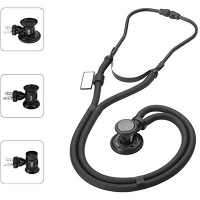 MDF Instruments MDF Stéthoscope Sprague Rappaport Pavillon Double et Interchangeable (pour Adultes, Enfants et Nourrissons) Tout Noir (MDF767-BO) MDF Instruments MDF Stéthoscope Sprague Rappaport Pavillon Double et Interchangeable (pour Adultes, Enfants et Nourrissons) Tout Noir (MDF767-BO)