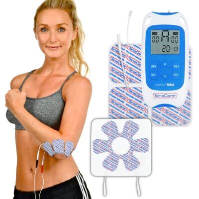 TensCare Perfect TENS Appareil TENS avec 16 électrodes pour soulager la douleur, programmes cliniquement prouvés pour les maux de dos, l'arthrite, les douleurs chroniques, 2 canaux TensCare Perfect TENS Appareil TENS avec 16 électrodes pour soulager la douleur, programmes cliniquement prouvés pour les maux de dos, l'arthrite, les douleurs chroniques, 2 canaux