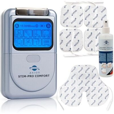 Axion Electrostimulateur TENS STIM-Pro Comfort Anti-Douleur par électrostimulation Dispositif médical certifié Axion Electrostimulateur TENS STIM-Pro Comfort Anti-Douleur par électrostimulation Dispositif médical certifié