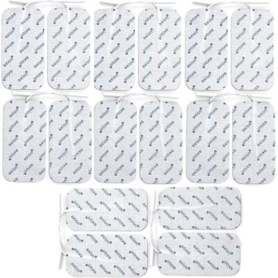 Axion Lot de 16 électrodes de 10 x 5 cm Patchs de rechange pour électrostimulateur TENS et/ou EMS réutilisables et autocollants avec connecteur broche de 2 mm Axion Lot de 16 électrodes de 10 x 5 cm Patchs de rechange pour électrostimulateur TENS et/ou EMS réutilisables et autocollants avec connecteur broche de 2 mm