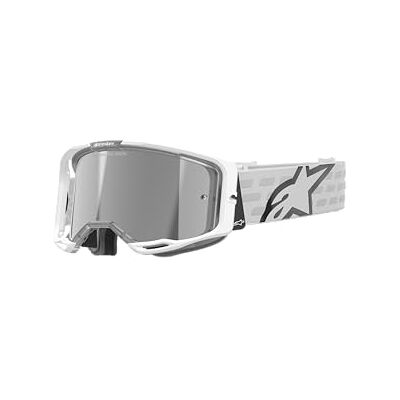 Alpinestars Vision 8 Corp Mirror Stripes Lunettes de motocross, weiß, Einheitsgröße Alpinestars Vision 8 Corp Mirror Stripes Lunettes de motocross, weiß, Einheitsgröße