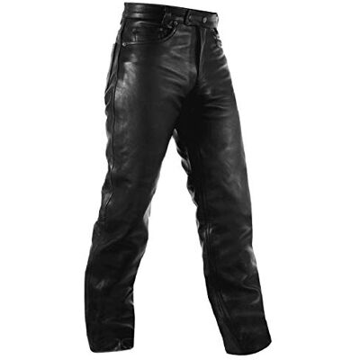 A-pro Pantalon Cuir 5 Poches Jeans Moto Motard Custom Disco Trousers noir 32 A-pro Pantalon Cuir 5 Poches Jeans Moto Motard Custom Disco Trousers noir 32