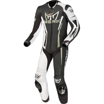 Berik Oshiqo Combinaison en cuir de moto 1 pièce, noir/blanc, 56 Berik Oshiqo Combinaison en cuir de moto 1 pièce, noir/blanc, 56