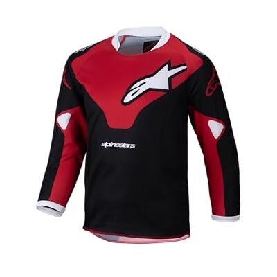Alpinestars Racer Veil Maillots de motocross pour enfants, noir/rouge, XS Alpinestars Racer Veil Maillots de motocross pour enfants, noir/rouge, XS