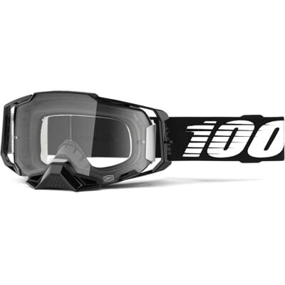 100% ARMEGA Lunettes de soleil pour moto tout-terrain, motocross, moto et vélo, lunettes de VTT durables, noir, verres transparents 100% ARMEGA Lunettes de soleil pour moto tout-terrain, motocross, moto et vélo, lunettes de VTT durables, noir, verres transparents