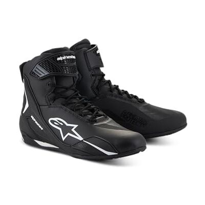 Alpinestars Faster-4 Motorcycle Shoes, Lightweight & Breathable, Seamless Knitted Construction & Advanced Protection, 11.5, Black/White Alpinestars Faster-4 Motorcycle Shoes, Lightweight & Breathable, Seamless Knitted Construction & Advanced Protection, 11.5, Black/White